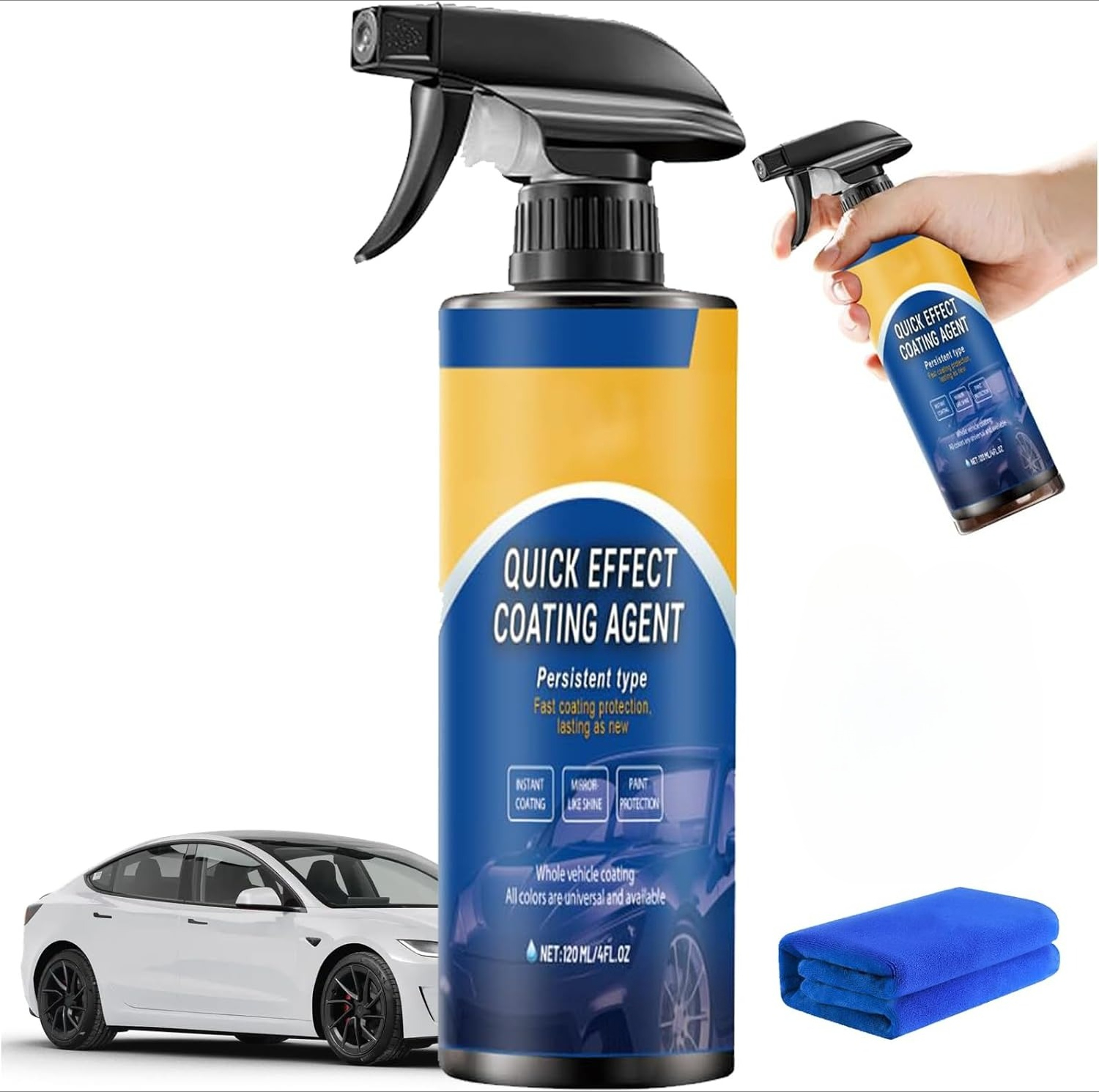 Nano Quick Coat Restore, Cars Coating Spray for Shine & Protection, Quick Effect Coating Agent for Car, 4.23 Fl Oz
