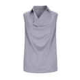 thumbnail image 4 of XuJwPNcy Tank Top for Women Lapel Collar Cowl Neck Satin Tank Tops Dressy Soft Sleeveless Blouse Silk Work Office Outfit, 4 of 7