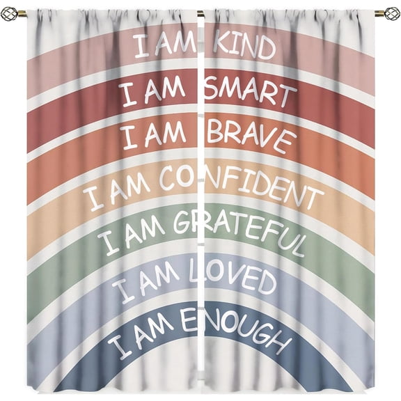 Rainbow Curtains for Kids Boho Nursery Colorful Sun Star Clouds Pastel Bohemian Girls Child Art Printed Living Room Bedroom Window Drapes Treatment Fabric 42x63 Inch Blackout