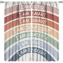 Rainbow Curtains for Kids Boho Nursery Colorful Sun Star Clouds Pastel Bohemian Girls Child Art Printed Living Room Bedroom Window Drapes Treatment Fabric 42x63 Inch Blackout