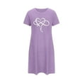 thumbnail image 1 of fheaev Chemises de Nuit pour Femmes Grande Taille Imprimé Saint-Valentin Chemise de Nuit Décontractée Manches Courtes Robe de Nuit Ample Confortable Pyjama Col Rond Chemises de Nuit Douces, 1 of 2