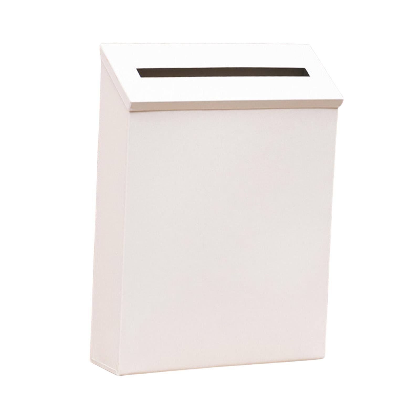 Wall Mount Mailbox Large Capacity Modern Newspaper Holder Box for Front Door White