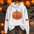 thumbnail image 4 of XIYON Hoodies For Women Halloween Pumpkin Print Hooded Sweatshirt With Front Pockets For Fall Winter Cozy Long Sleeve Pullover, 4 of 5