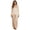Beige, variant on Women's Plus Size Loose Soft Pajama Set, Long Sleeve Blouse and Long Pants Cozy Print and Solid Color Sleepwear