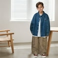 thumbnail image 3 of WhouRiu Big Boys' Pants With Pockets Elastic Waist Wide Leg Cargo Sweatpants Kids Stylish Streetwear Fall Trousers Beige,Sized 9-10, 3 of 8