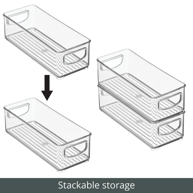Typutomi Kitchen Cabinet Storage Bins with Handle, Plastic Stackable  Organizer Storage Bin Food Storage Organizer Under Sink Organizer(White) -  Yahoo Shopping