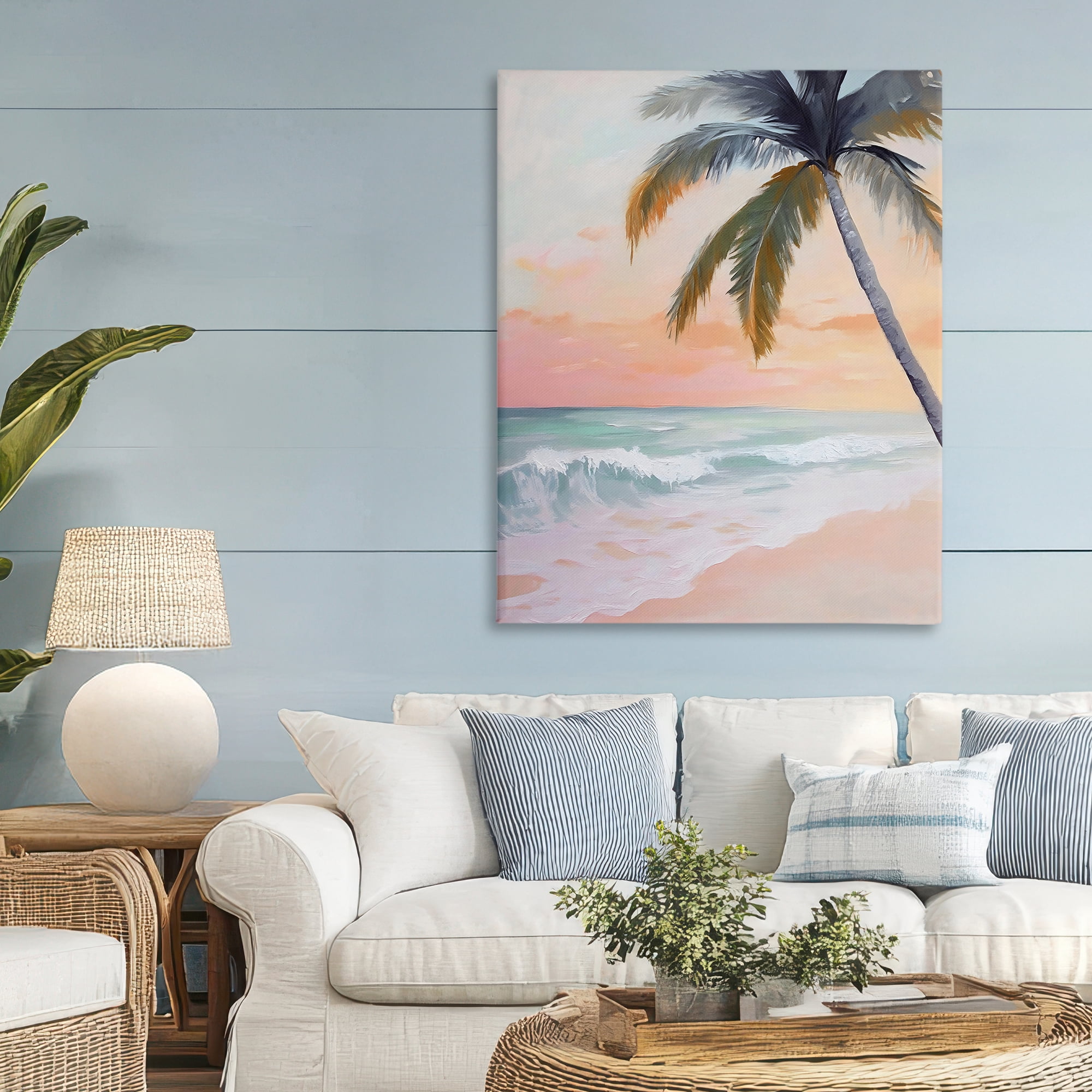 Stupell Industries Tranquil Sunset & Beach Palm Canvas Wall Art, design by Creative Studio