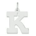 thumbnail image 1 of Beautiful Sterling Silver Rhodium-plated Medium Block Initial K Charm, 1 of 1