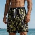 thumbnail image 4 of Atogsazn Mens Summer Printed Shorts Casual Wide Leg Quick Dry Swim Trunks Loose Fit Lightweight Trouser Beach Black M Fashion, 4 of 6