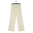 thumbnail image 4 of Baberdicy Linen Pants Women Womens Linen Beach Pants Casual Elastic High Waisted Wide Leg Loose Comfy Trousers with Pockets, 4 of 8