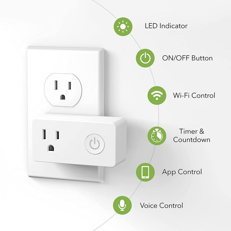 BN-Link Smart Plug Outlet, Wifi Timer Compatible with Alexa and Google  Assistant, 2.4 Ghz Network Only,White (2 Pack) 