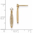 thumbnail image 2 of 14K Yellow Gold Polished With Cz Oval Dangle Post Earrings (21 X 3.15) Made In United States ye1813, 2 of 5