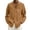 Brown, variant on TBWNWG Men's Summer Linen Casual Shirt Long Sleeve Loose Fit Solid Turn Down Collar Comfortable Plus Size,Sizes 2XL