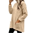 thumbnail image 2 of Casual Loose Tops Zaewscy Women's Fashion Solid Color Long Sleeve Winter Leisure Elegant Top Beige L, 2 of 6