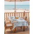 thumbnail image 2 of Outdoor Tablecloth with Umbrella Hole for Patio/Picnic/Party/Camping, Blue Beige Coastal Waterproof Table Cloth Rectangle Table Cover Washable, Beach Starfish Summer Eucalyptus Ombre (60"x 84"), 2 of 8