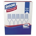 thumbnail image 1 of Dixie FH207 Plastic Cutlery, Heavyweight Forks, White, 100/Box, 1 of 4