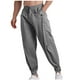 thumbnail image 3 of Pantalones largos de moda para hombre, casuales, de color sólido, con bolsillos y cintura elástica, pantalones cargo casuales para hombre., 3 of 5