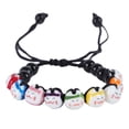 thumbnail image 1 of MasteelfCA 1pc Nine-head Ceramic Cat Bracelet Handmade Colorful Cat Literary Cartoon Jewel Black Rope, 1 of 8