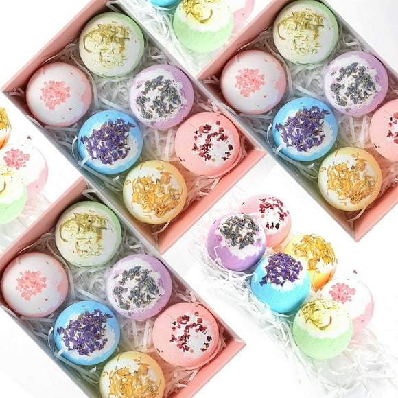 Ensemble-cadeau de Bombes de Bain Naturelles Peau Sèche Hydrater, Bulles et Bombes de Bain Spa pour Femmes Relaxantes Cadeaux Parfaits pour Anniversaire Fête des Mères Saint-Valentin