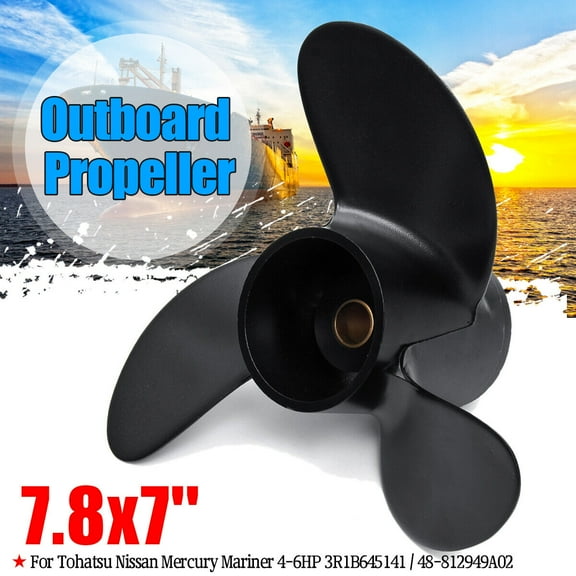 7.8" x 7" Aluminum Outboard Propeller For Mercury/Mariner Tohatsu/Nissan 4-6HP