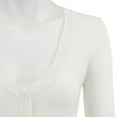 thumbnail image 2 of YEMAK Women's Cropped Bolero 3/4 Sleeve Button Down Cardigan Sweater CO129-WHT-1X, 2 of 11