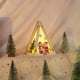 thumbnail image 4 of cpengpj LED Light Up Christmas Cabin Handmade Wooden House Decor with Snowman and Tree for Parent-Child Activities, White, 4 of 6