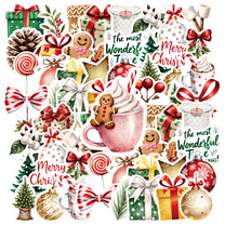 35pcs Festive Stickers Christmas Gifts Cute Stickers Gingerbread Stickers for Laptops Notebooks Suitcases