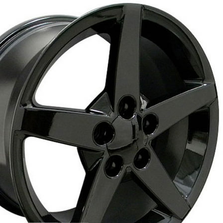 18 inch Rim fits 2005-2013 Chevrolet Corvette (Front) Style Black 18x9.5 Aluminum Wheel Direct Fit
