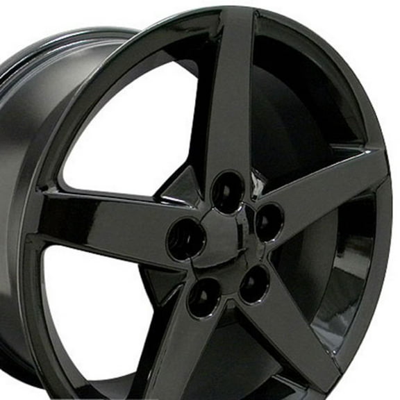 18 inch Rim fits 2005-2013 Chevrolet Corvette (Front) Style Black 18x9.5 Aluminum Wheel Direct Fit