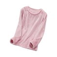 thumbnail image 5 of Sakmal Flannel Pajama Tops Women Long Sleeve Fleece Warm Pullover Shirts Crew Neck Red Shirts for Women XL, 5 of 5