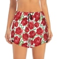 thumbnail image 4 of Lsque Rose Flowers Printed Women's Running Shorts with Liner Pockets,Elastic Quick Dry Workout Athletic Gym Yoga Shorts,Womens High Waist Shorts-XX-Large, 4 of 9