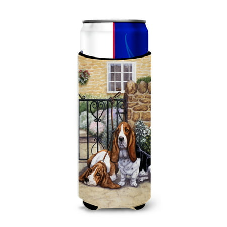 Basset Hound at the gate Ultra Beverage Insulators for slim cans