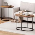 thumbnail image 3 of Modern Faux Marble 2PCS Round End Tables, Stacking Nesting Side Table Set of 2, Coffee Table Set for Living Room, Office, 10FJGSST09FG-CA, 3 of 5
