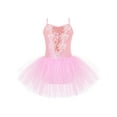 thumbnail image 1 of IEFIEL Girls Spaghetti Straps Shiny Sequins Ballet Tutu Skirt Leotard Sparkly Ballerina Mesh Dress Dancewear, 1 of 7
