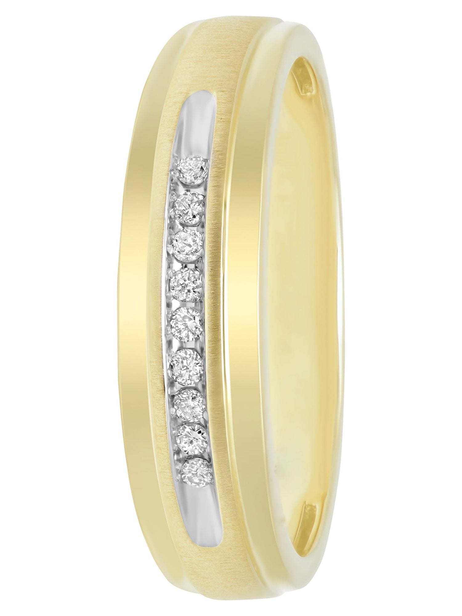 Brilliance Fine Jewelry Men's 10K Yellow Gold Diamond Accent Gents Ring - Size 10