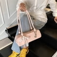 thumbnail image 3 of Bolso nicho de estilo francés de alta calidad, moderno pañuelo de seda con lazo, versátil bolso para debajo del brazo, sencillo y elegante bolso de hombro tipo baguette., 3 of 5