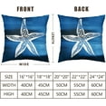 thumbnail image 6 of Nautical Starfish Throw Pillow Covers 18x18 Inch Coastal Beach Themed Decorative Pillows Cases Set of 2 Summer Ocean Sea Life Blue Linen Pillowcase for Outdoor Couch Patio Living Room, 6 of 6
