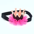 thumbnail image 3 of Odeerbi Baby Girls Elastics Hair Bows Headband Toddler Mesh Crown Pearl Headband Cute Solid Color Headband Hair Accessories Black, 3 of 4
