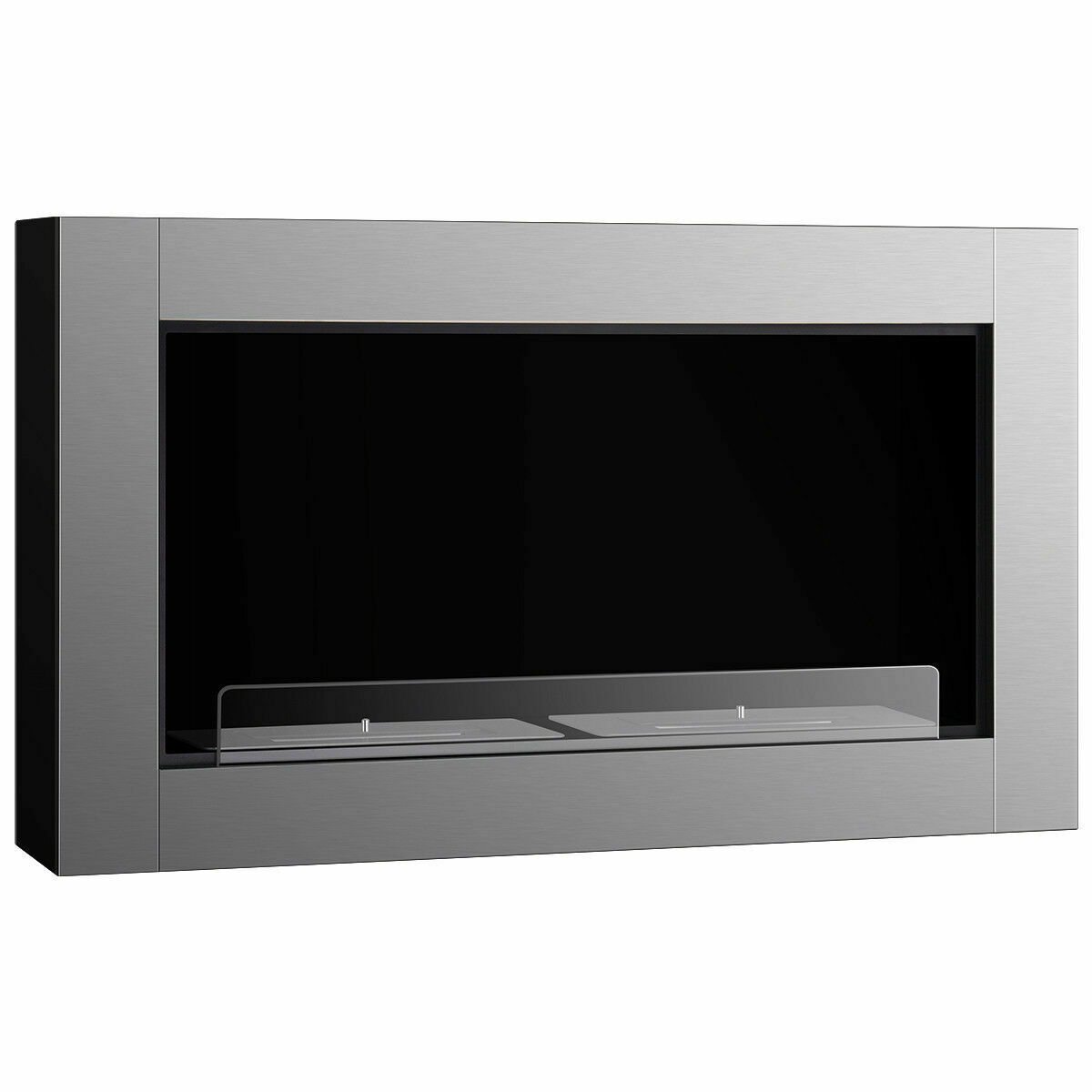 Gymax 38 Inch Wall Mounted Bio Ethanol Fireplace Ventless Dual