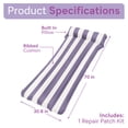 thumbnail image 5 of Sun's Out 70" Purple Cabana Stripe Pool Lounger – Inflatable Floating Mat, 5 of 5
