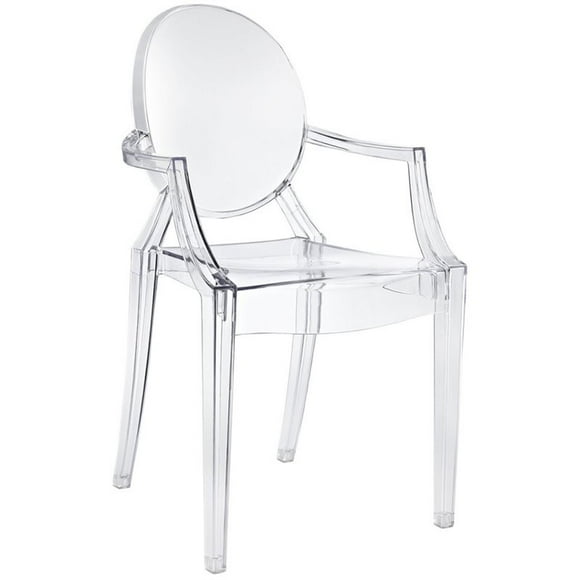 Modway Casper Modern Acrylic Stacking Dining Room Arm Chair, Clear