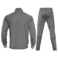 thumbnail image 2 of Mens Athletic 2 Piece Tracksuit Sets Casual Jogging Suits Full Zip Sports Set Stand-up collar Sweatsuit fo Men GrayXL, 2 of 5