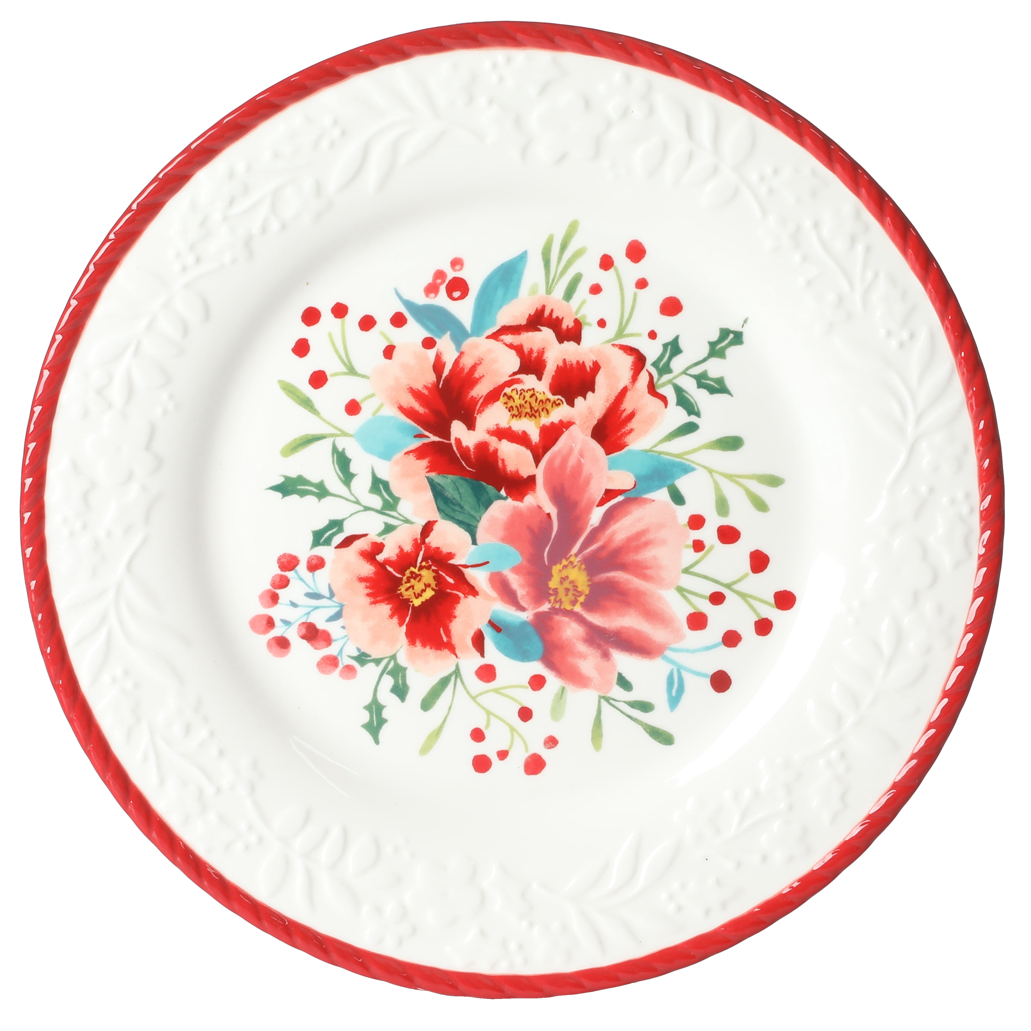 The Pioneer Woman Merry Meadow Red 12-Piece Stoneware Dinnerware Set