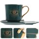 thumbnail image 3 of Juego de tazas de café de pavo con platillo, taza bonita de cerámica, taza de café pequeña, taza para beber de cerámica, 1 Juego, 3 of 7