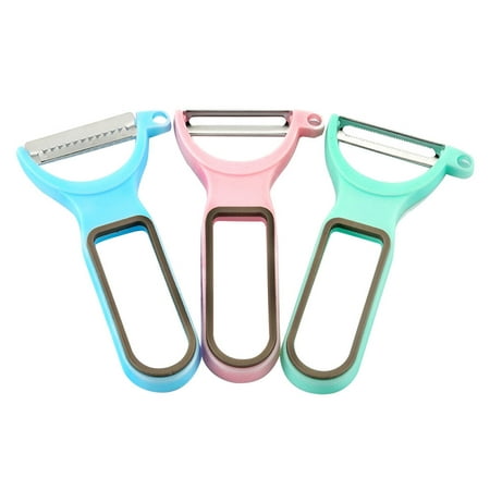 

3PCS Multifunctional Stainless Steel and Plastic Peeler Fruit Vegetable Peeler Utility Kitchen Tool with Case for Apples Potatoe