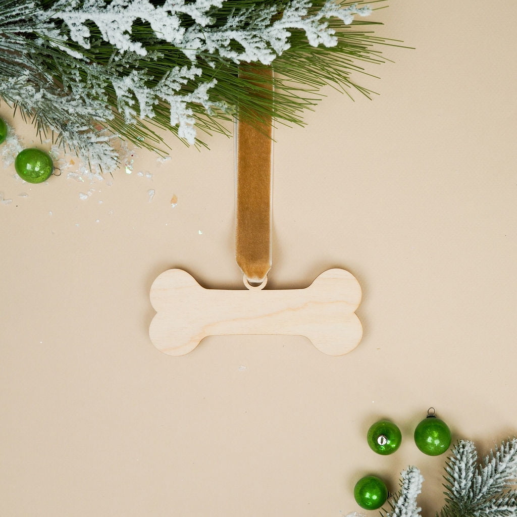Dog Bone Christmas Ornament 4 inch, Pack of 25 Wood Dog Bones Small Cutouts for Dog Christmas Gift, Crafts & Decor, by Woodpeckers