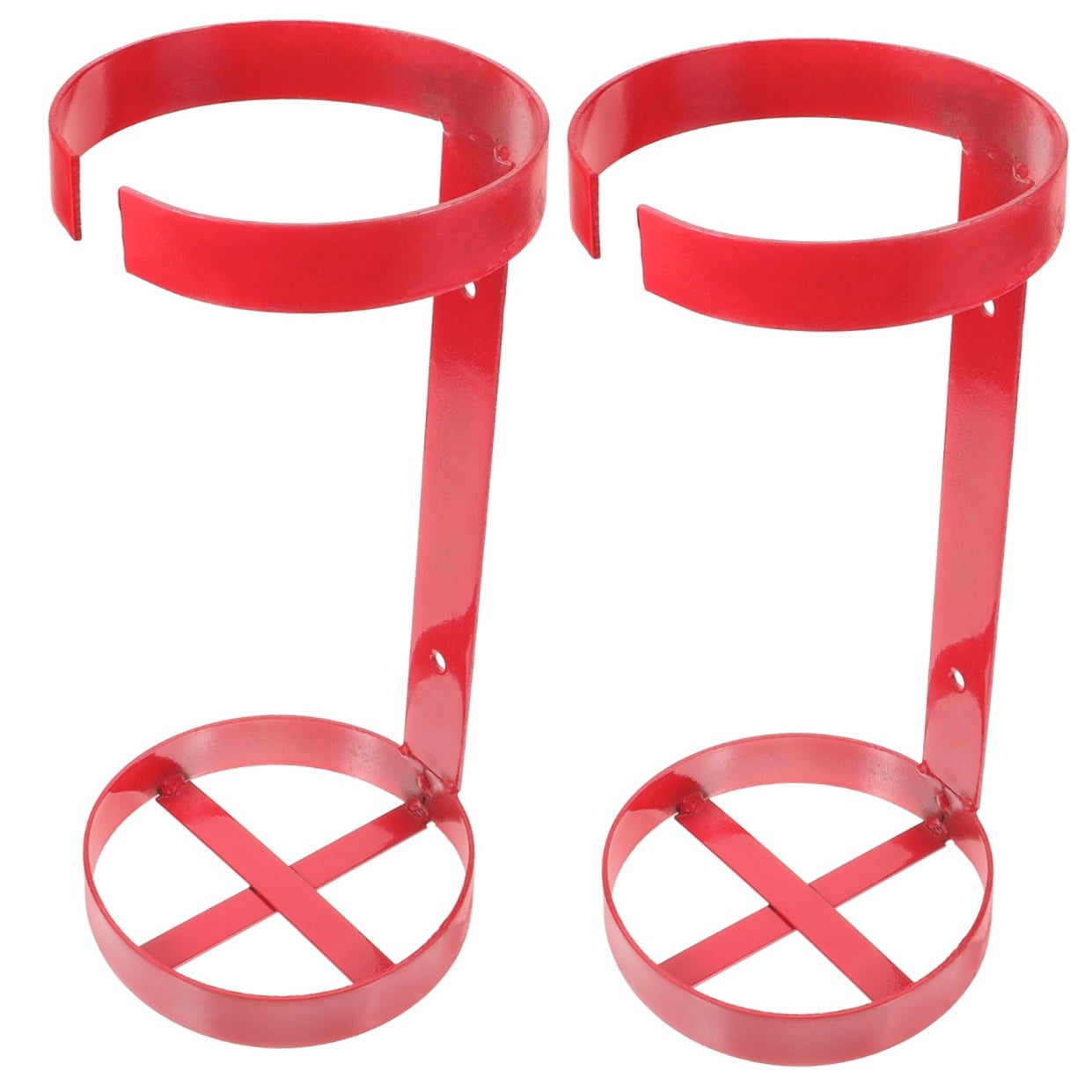 NUOLUX  2Set Metal Wall Mounted Fire Extinguisher Holder Red Circular Ring For Vehicles