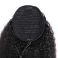 thumbnail image 5 of Human Hair Ponytail Extensions Yaki Afro Kinky Straight Curly Ponytail Wrap Drawstring Human Hair Natural Color Hairpiece with Clip in Binding Pony Tail Kinky Curly 12 Inch Wrap Around, 5 of 17