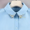 thumbnail image 4 of LoudSung Fake Collar Detachable Half Shirt Blouse False Collar Elegant Crystal Decorative Pure Color for Women Girls, 4 of 7