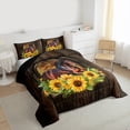 thumbnail image 3 of Homewish Retro Rustic Horseshoe Bedding Comforter Set,Farm Animal Horse Twin Comforter Sets,Country Floral Sunflower Bedding Set For Kids,Microfiber Bedroom Decor Reversible,2-Piece, 3 of 8